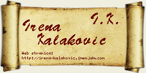 Irena Kalaković vizit kartica